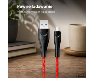 USAMS Kabel pleciony U41 microUSB 1m 2A czerwony - 1569115 - zdjęcie 2